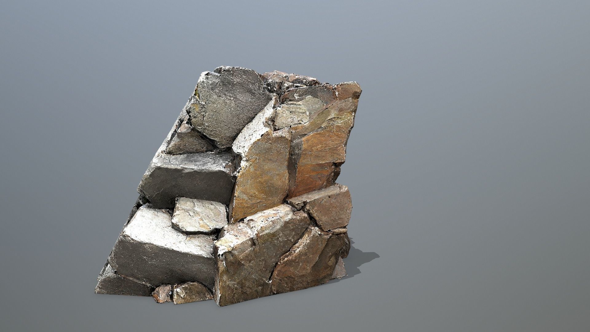 mountain face Low-poly 3D model_5