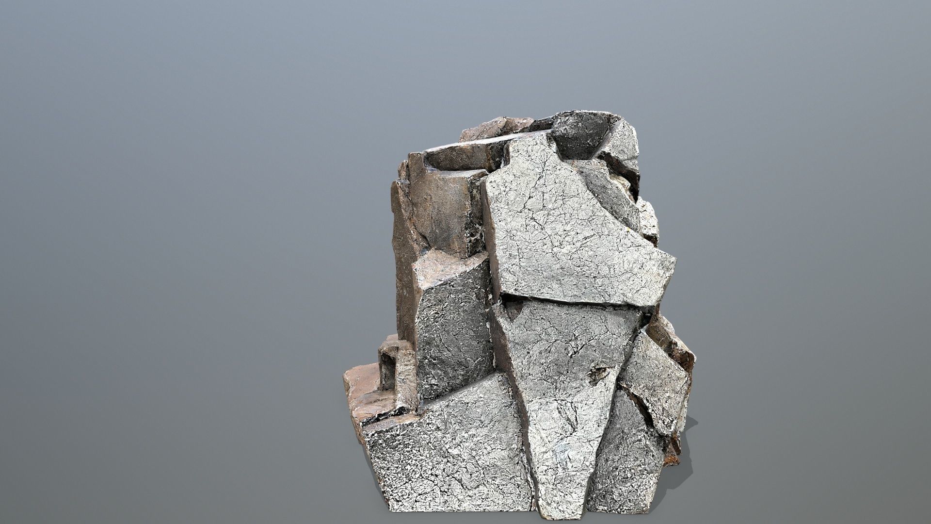 mountain face Low-poly 3D model_7