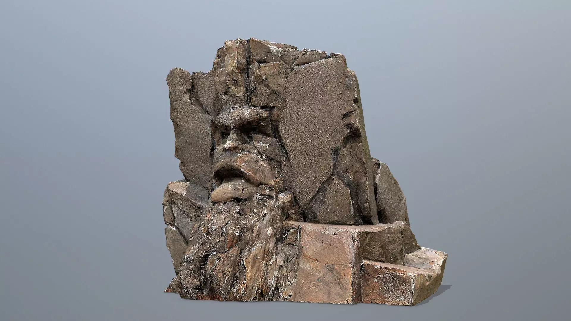 mountain face Low-poly 3D model_0