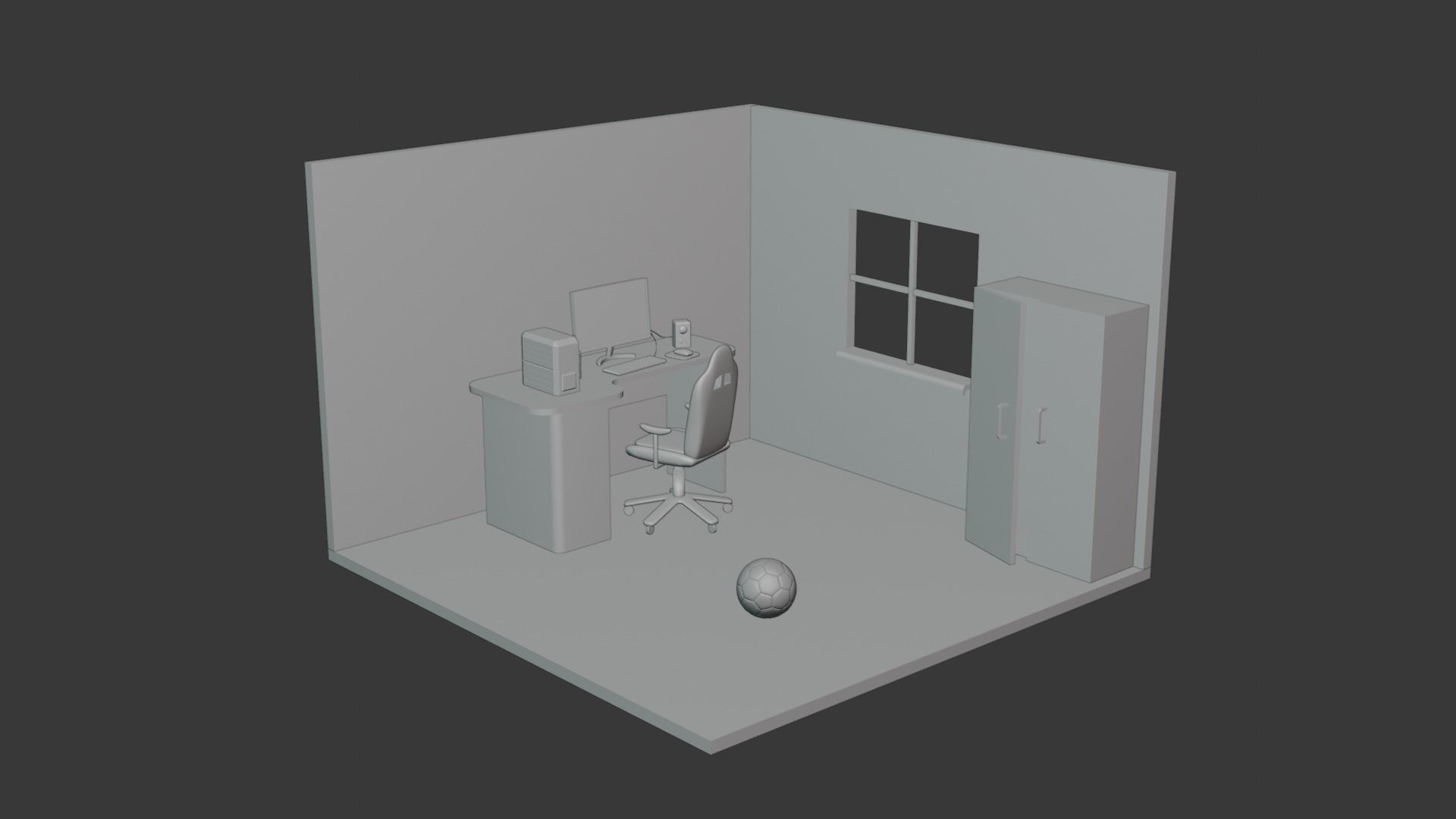 Low Poly PC Room free VR / AR / low-poly 3D model | CGTrader