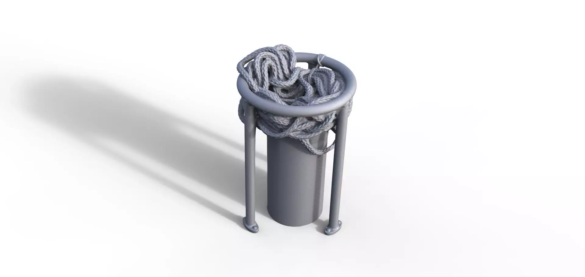 Rope on pin for harbor tug 3D print model_0