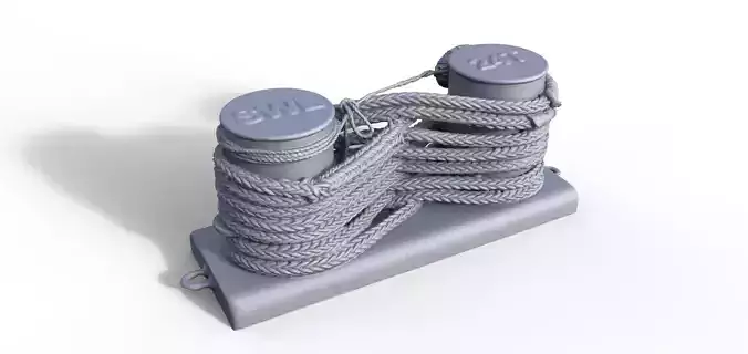 Rope on bollard for harbor tug 3D print model