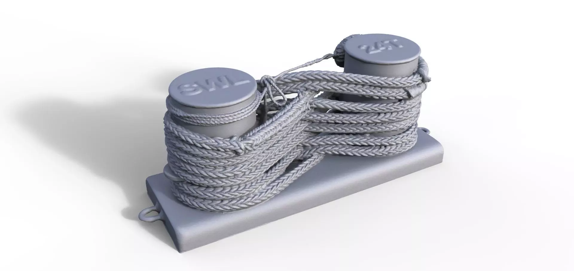 Rope on bollard for harbor tug 3D print model_0