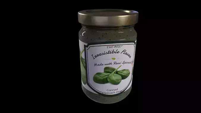  Canned Spinach Dip - GAME READY PBR Low-poly 3D model