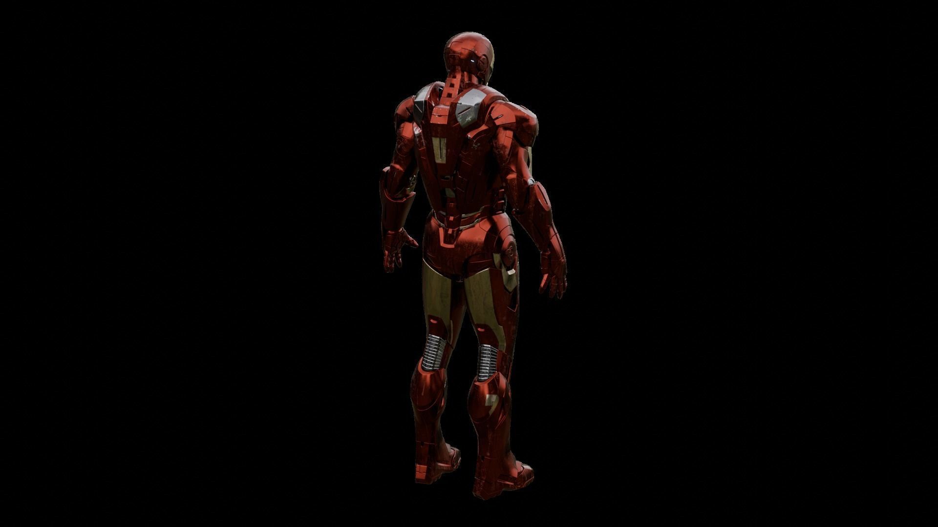Iron Man Mark 7 Rigged 3D model_14