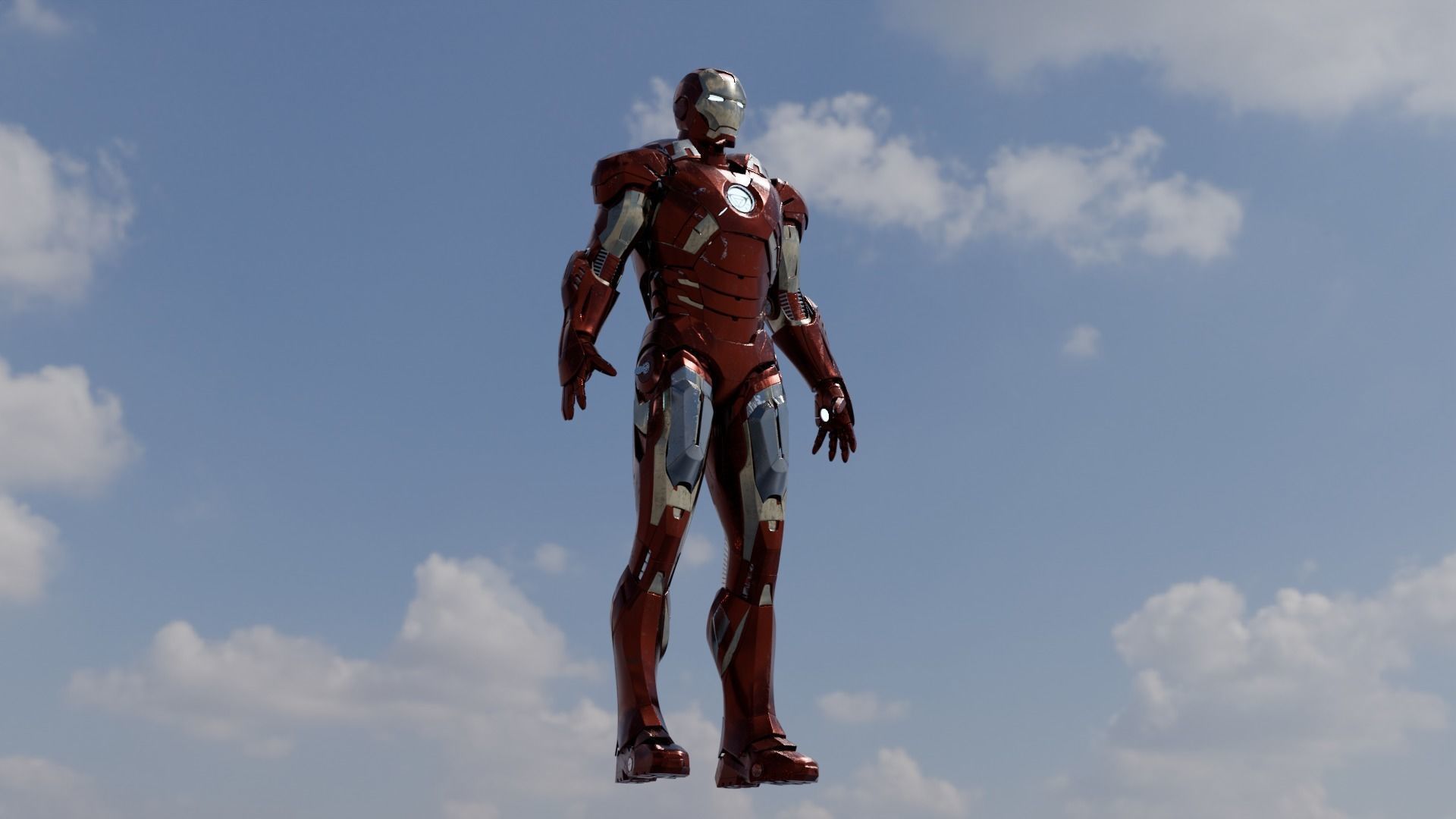 Iron Man Mark 7 Rigged 3D model_9