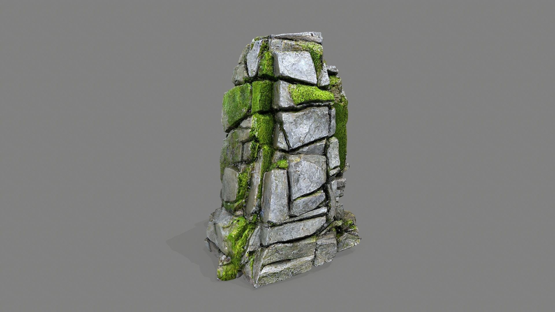 cliff rocks Low-poly 3D model_2