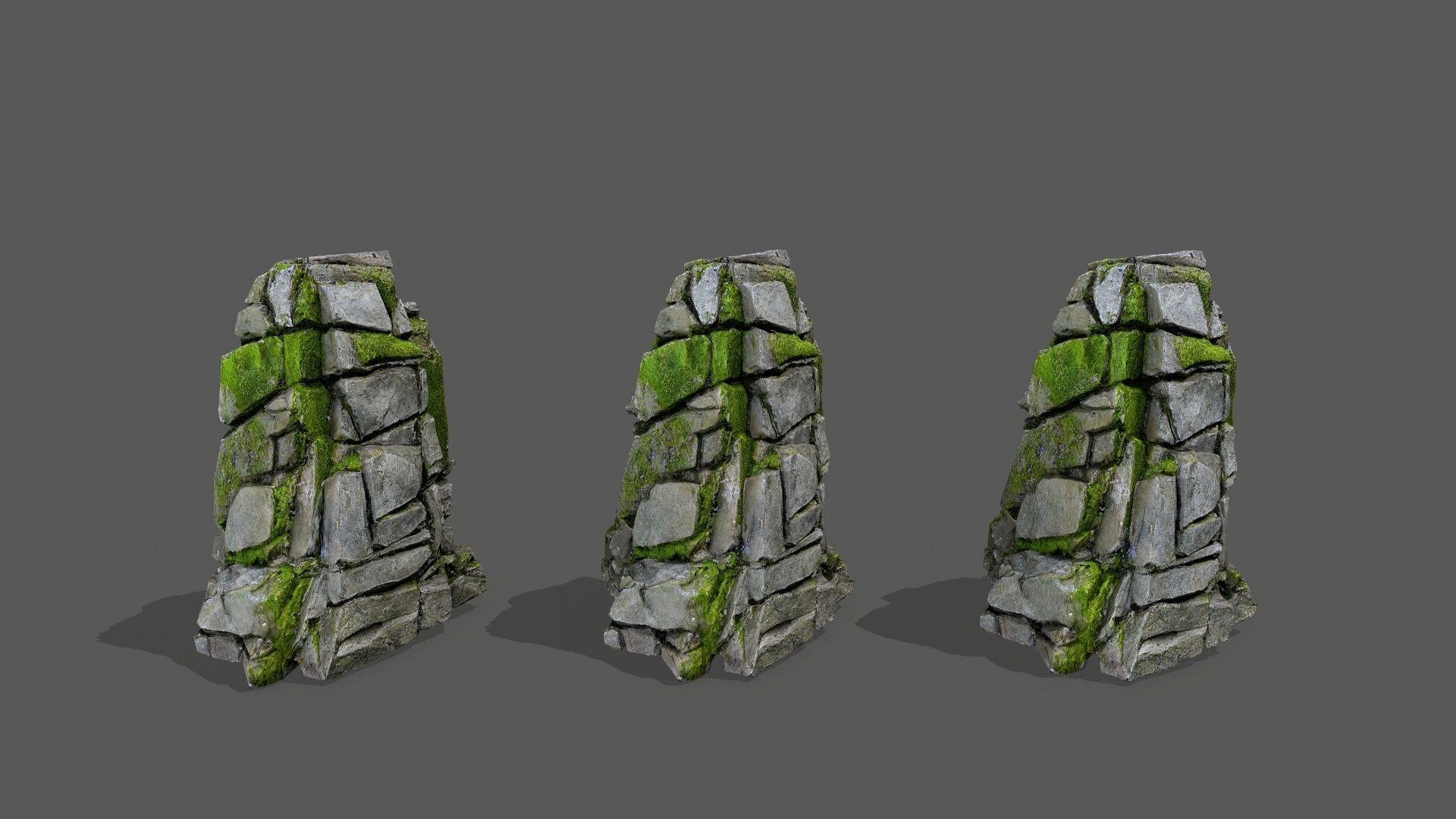 cliff rocks Low-poly 3D model_10