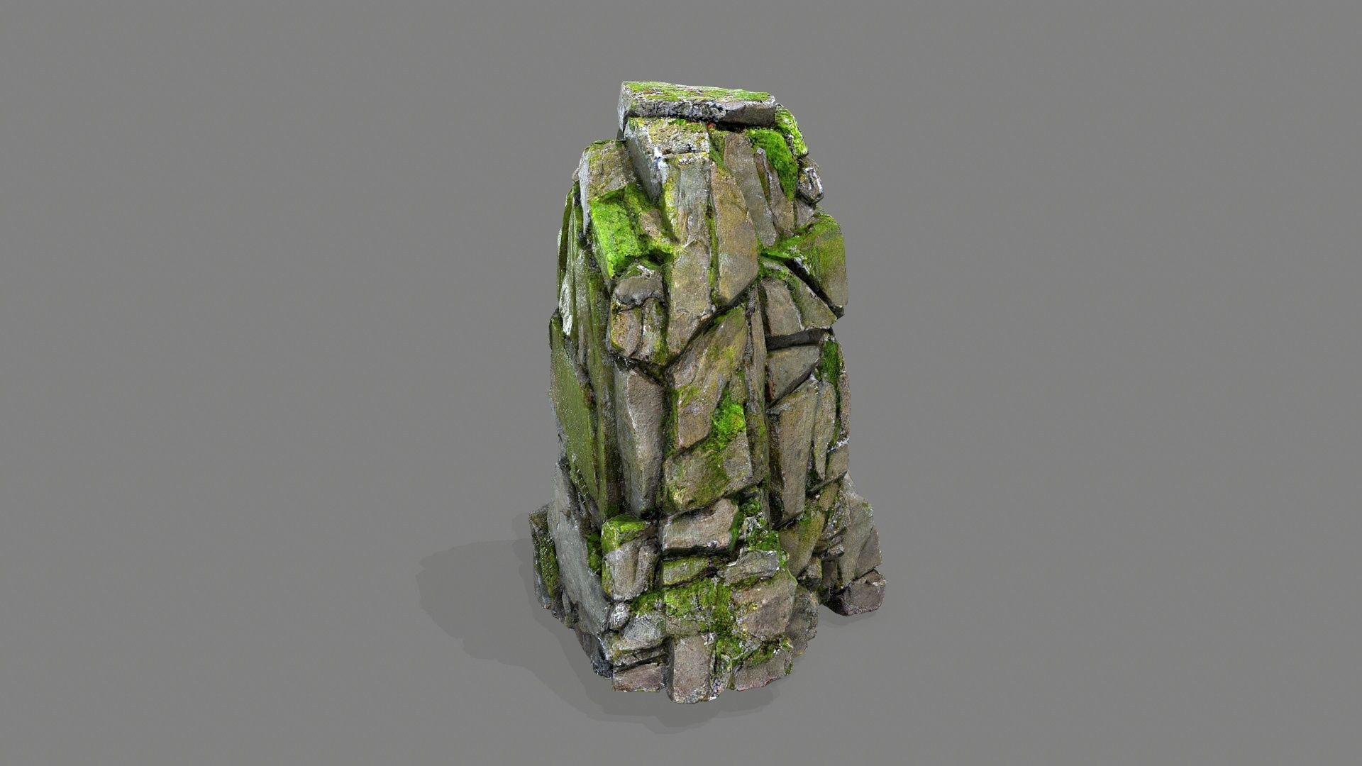 cliff rocks Low-poly 3D model_5