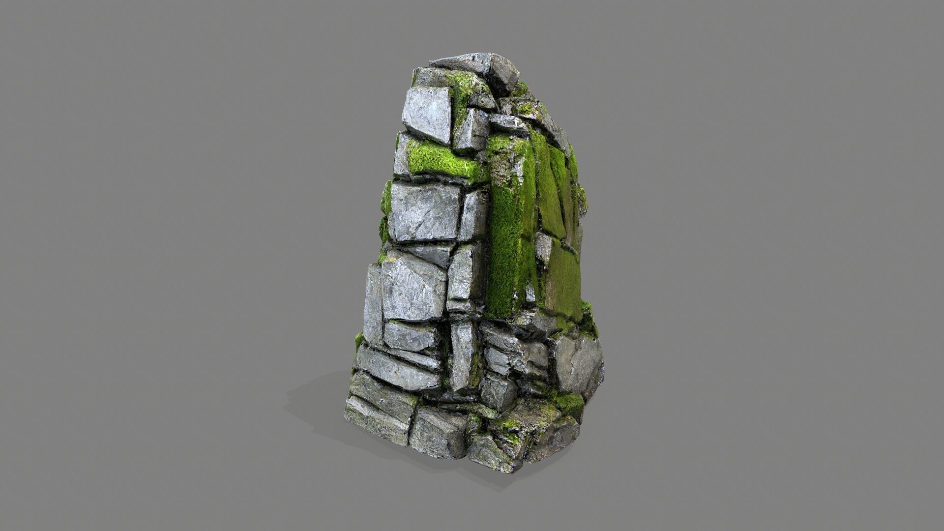 cliff rocks Low-poly 3D model_7