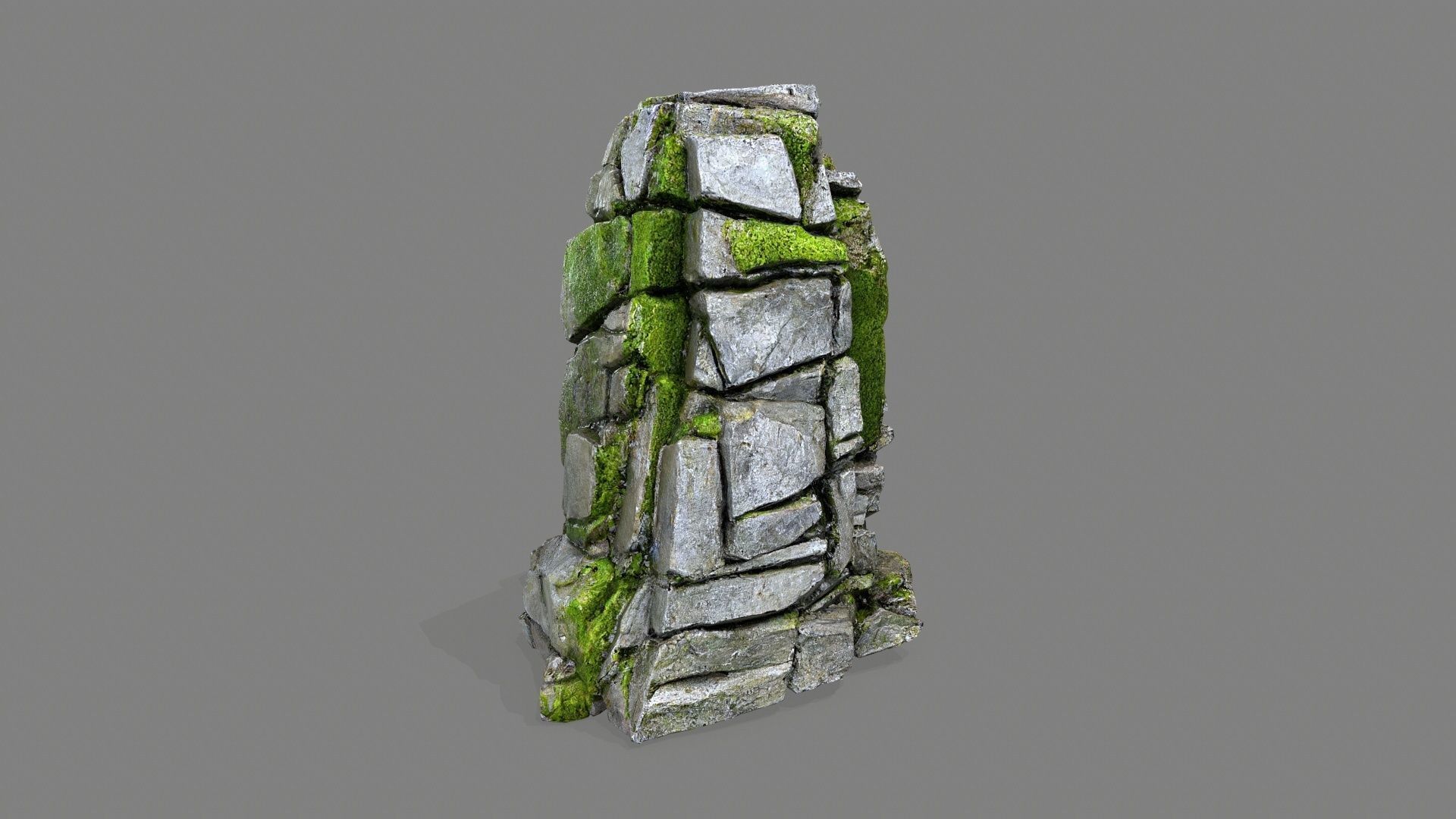 cliff rocks Low-poly 3D model_8