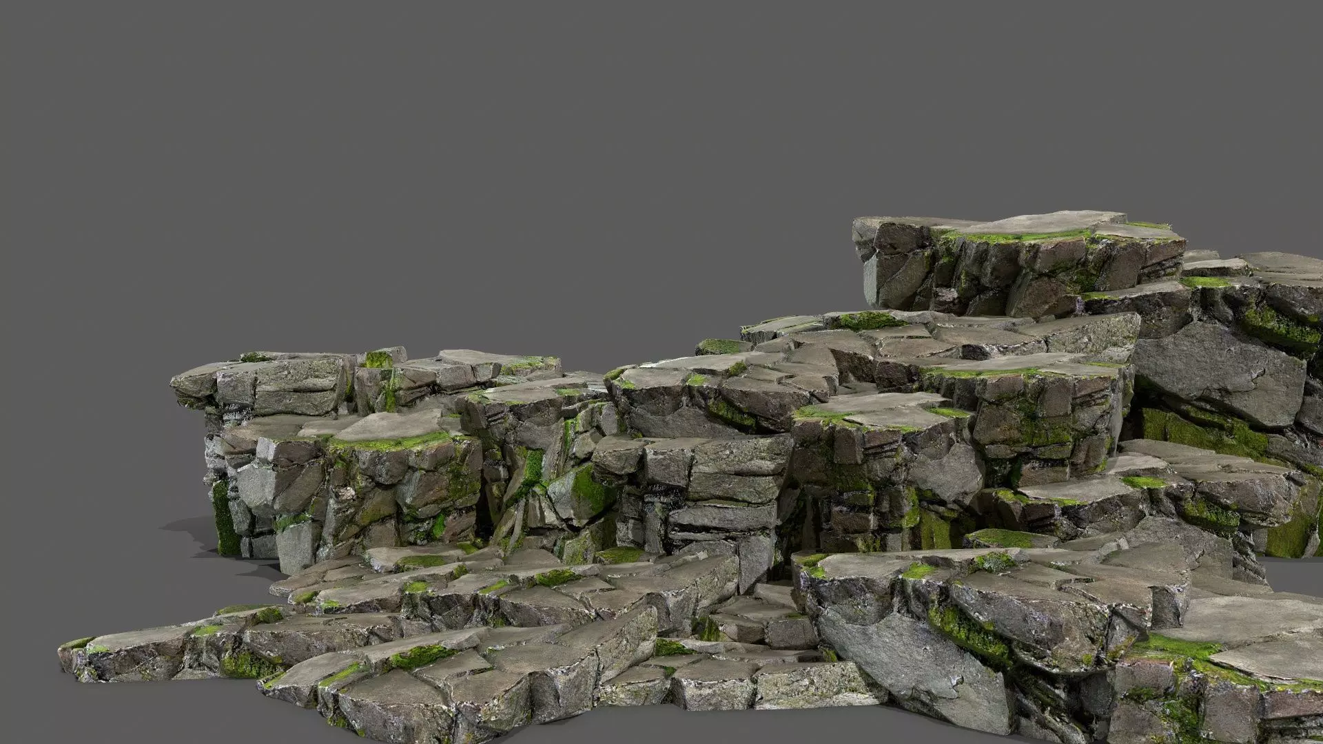 cliff rocks Low-poly 3D model_0