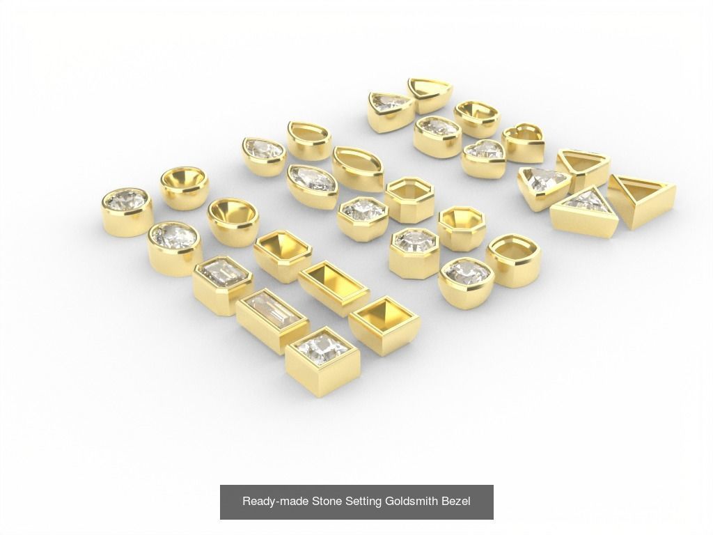 Ready-made Stone Setting Goldsmith Bezel 3D print model 3D Model Collection_0