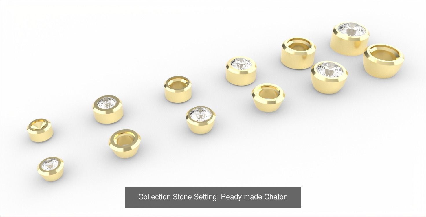 Ready-made Stone Setting Goldsmith Bezel 3D print model 3D Model Collection_6