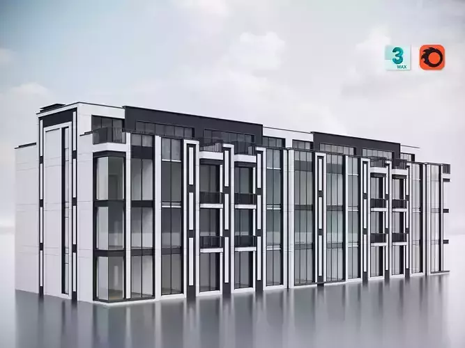 Modern Residential Building 020 3D model
