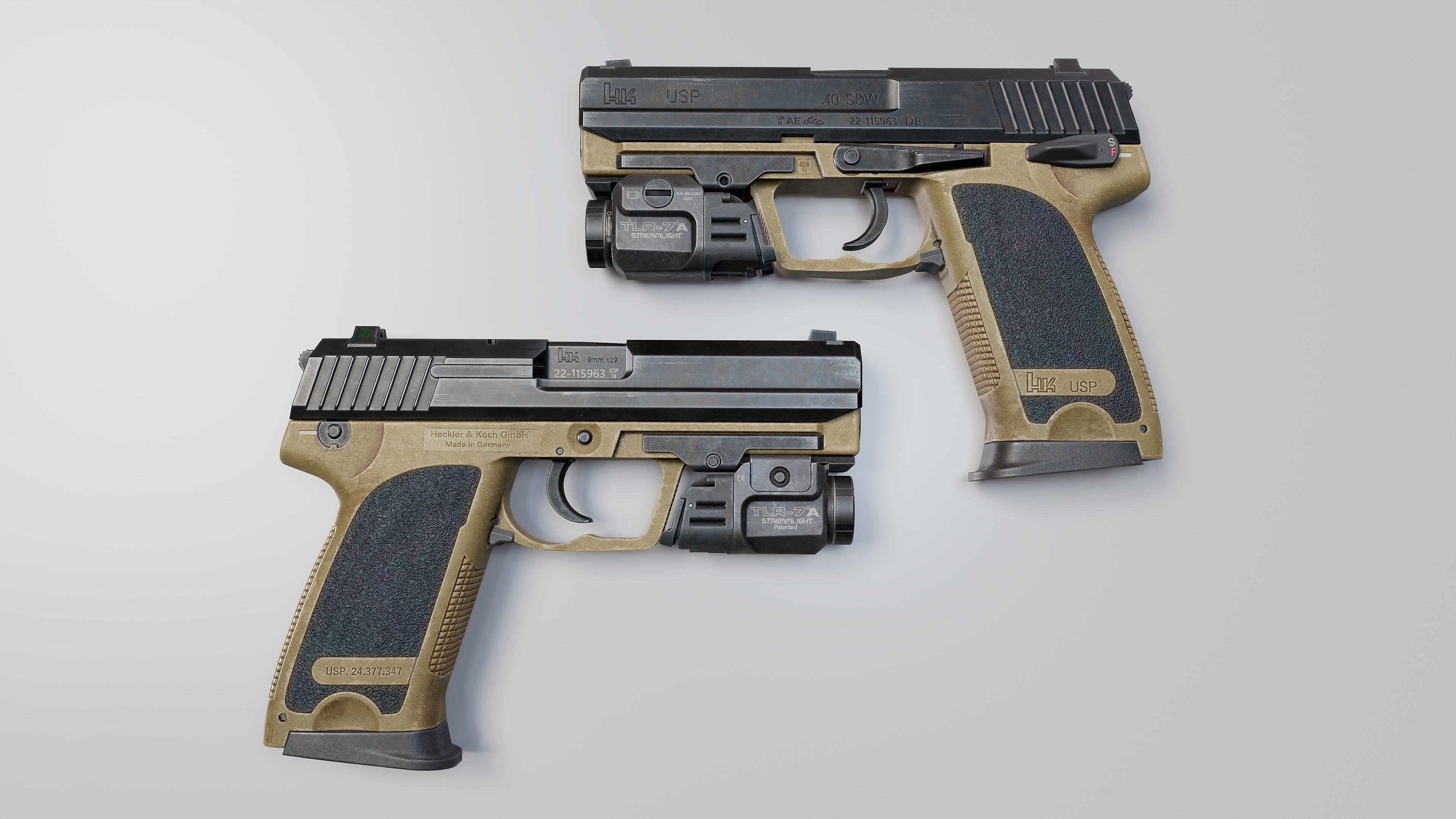 Hk  usp Low-poly 3D model_3