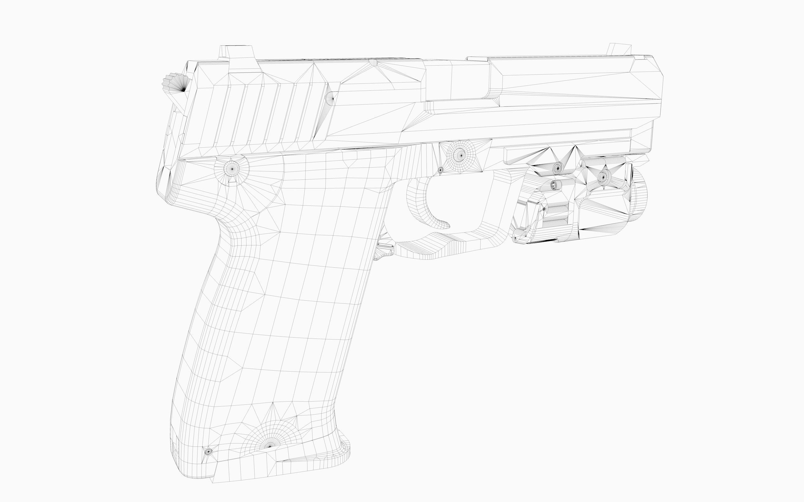Hk  usp Low-poly 3D model_8