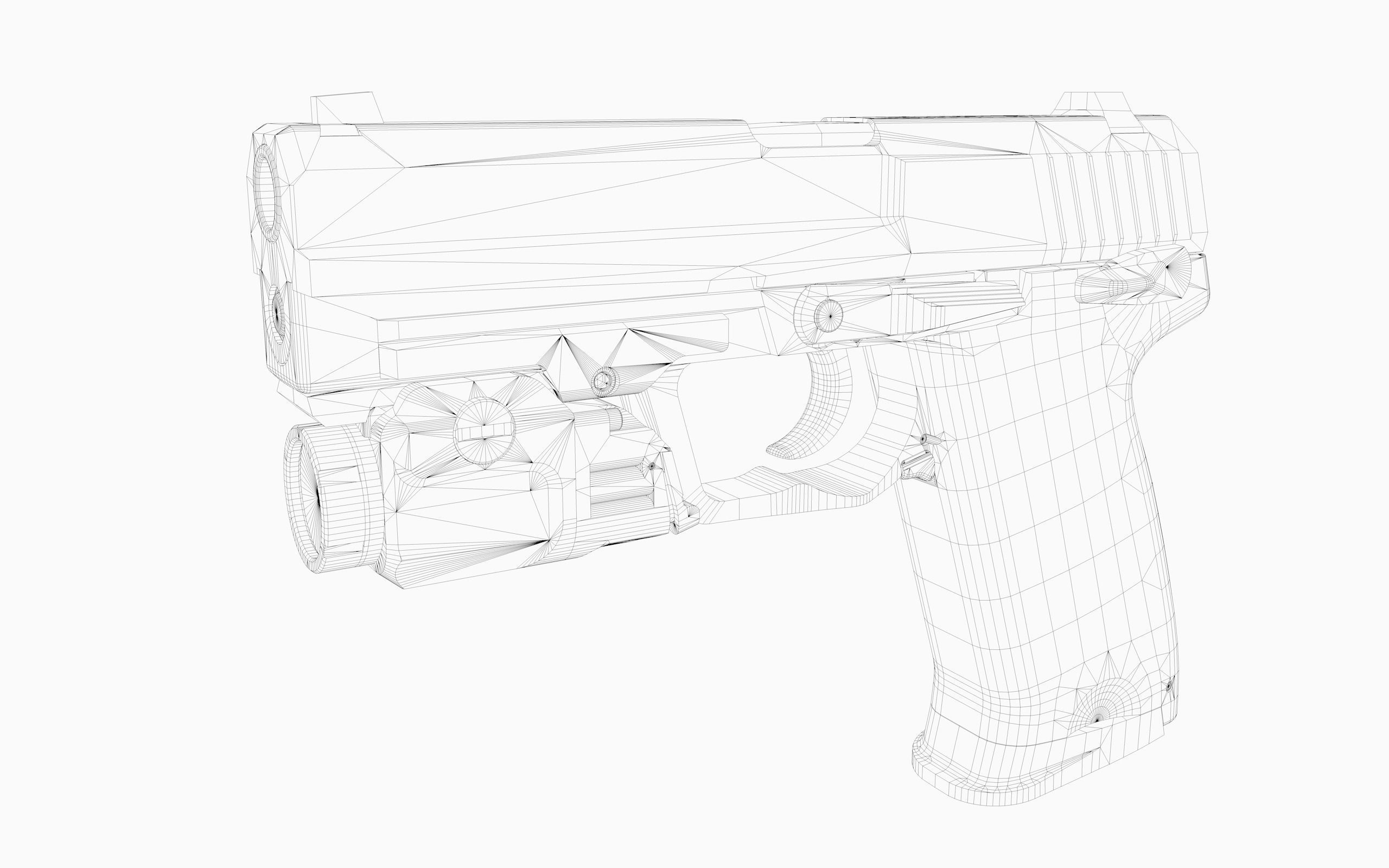Hk  usp Low-poly 3D model_7