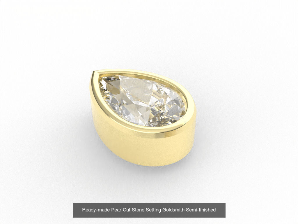 Ready-made Straight Stone Setting Goldsmith Semi-finished 3D Model Collection_2
