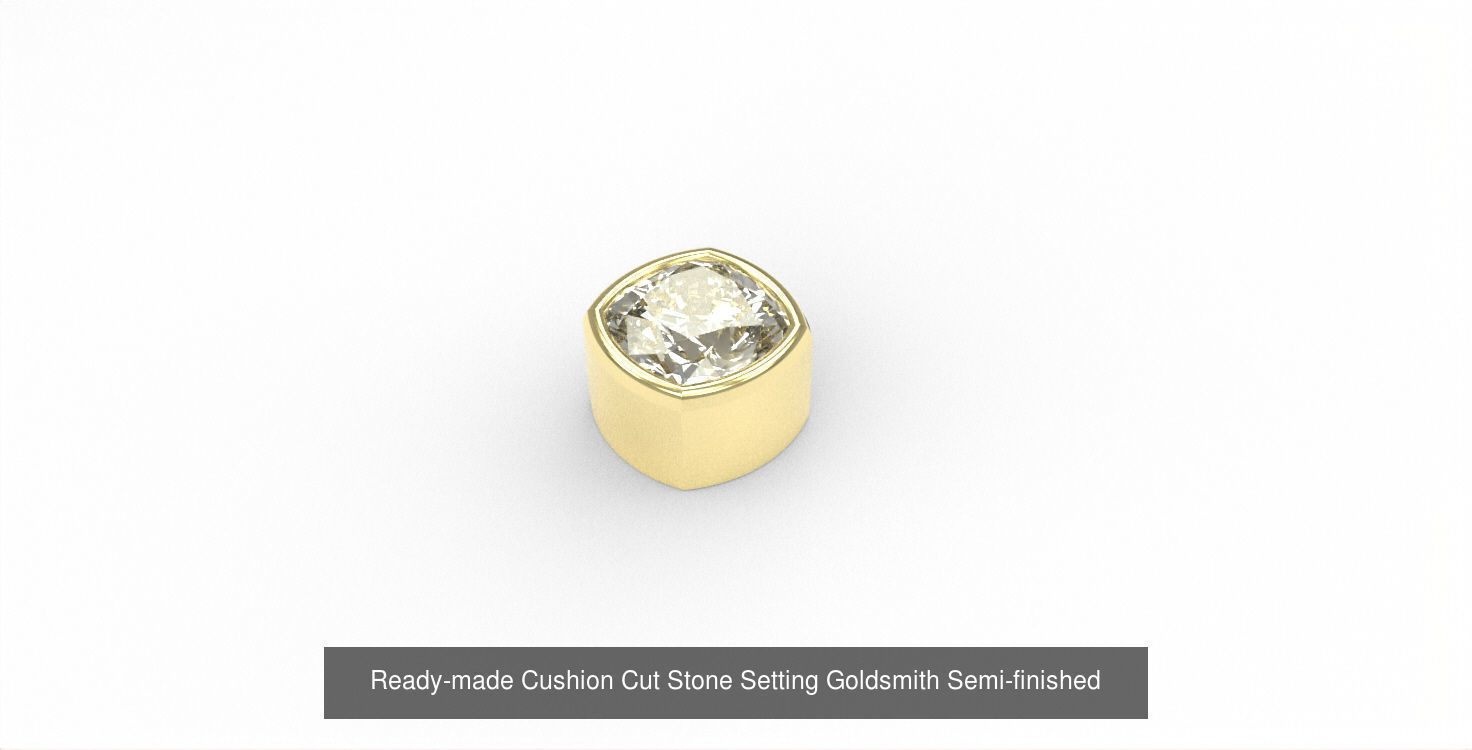 Ready-made Straight Stone Setting Goldsmith Semi-finished 3D Model Collection_6