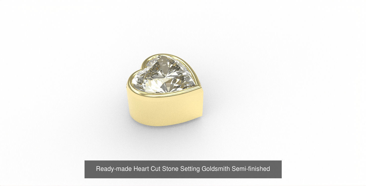 Ready-made Straight Stone Setting Goldsmith Semi-finished 3D Model Collection_4