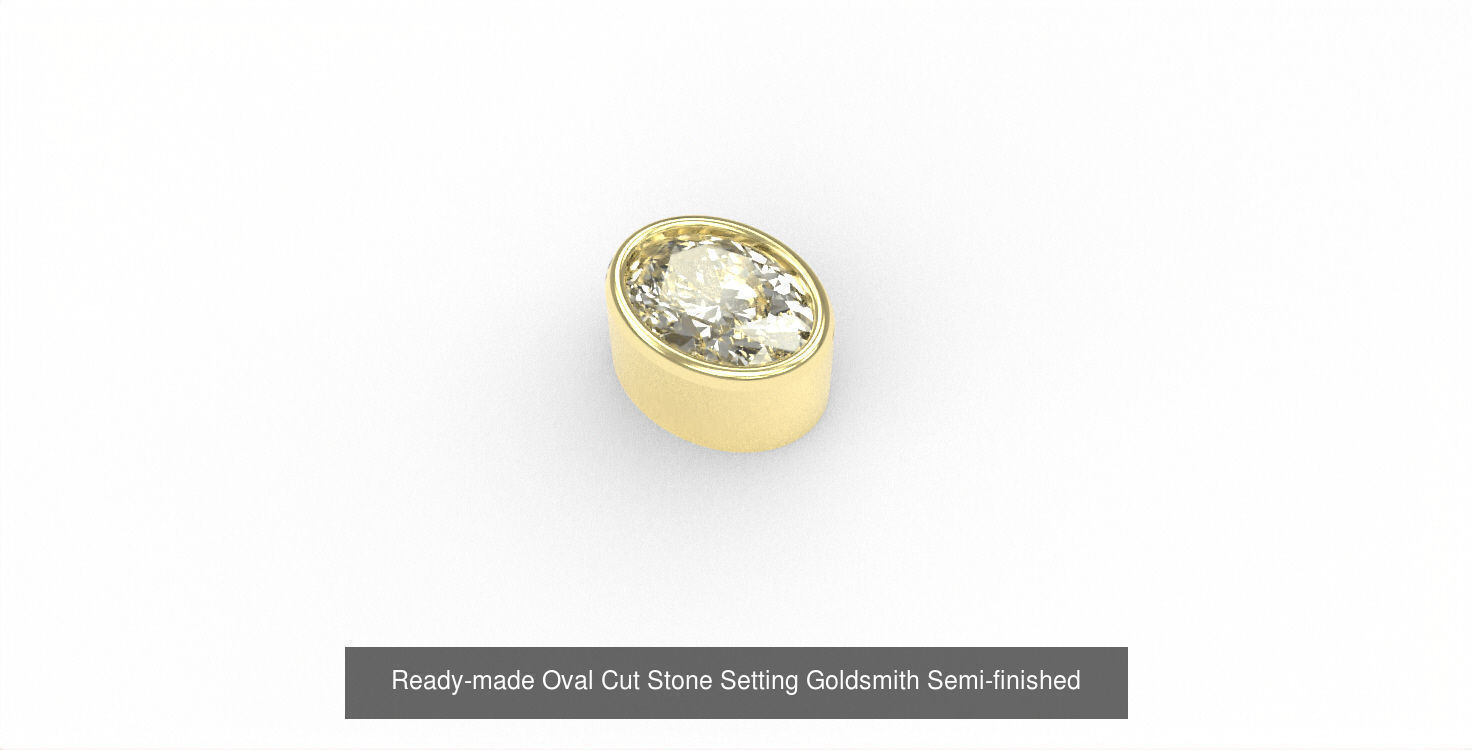 Ready-made Straight Stone Setting Goldsmith Semi-finished 3D Model Collection_5