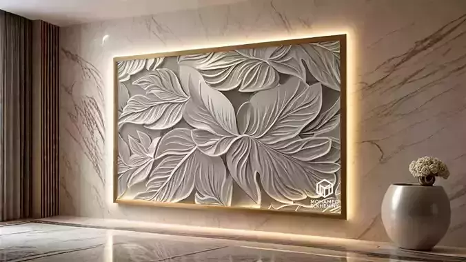 modern panel wall decor set relief stl mural CNC 301