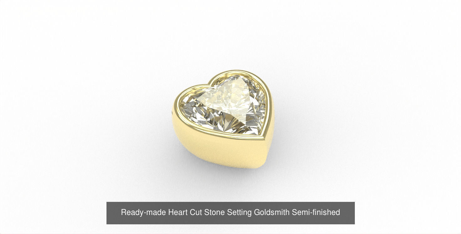 Ready-made Conic Stone Setting Goldsmith Bezel 3D Model Collection_3
