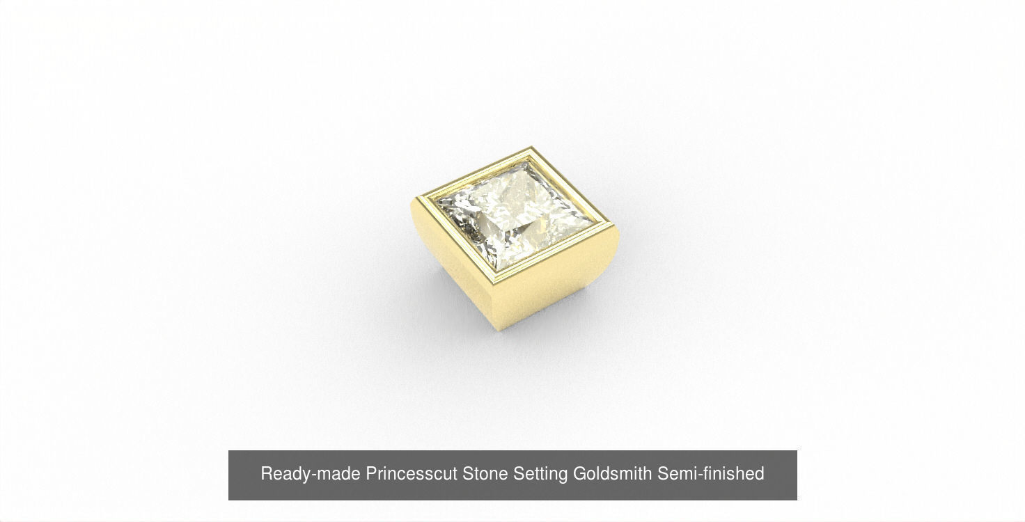 Ready-made Conic Stone Setting Goldsmith Bezel 3D Model Collection_2