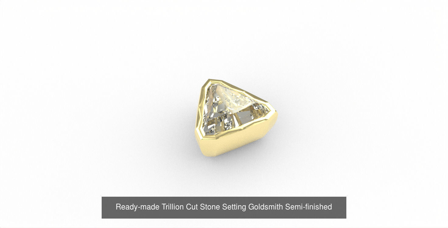 Ready-made Conic Stone Setting Goldsmith Bezel 3D Model Collection_6