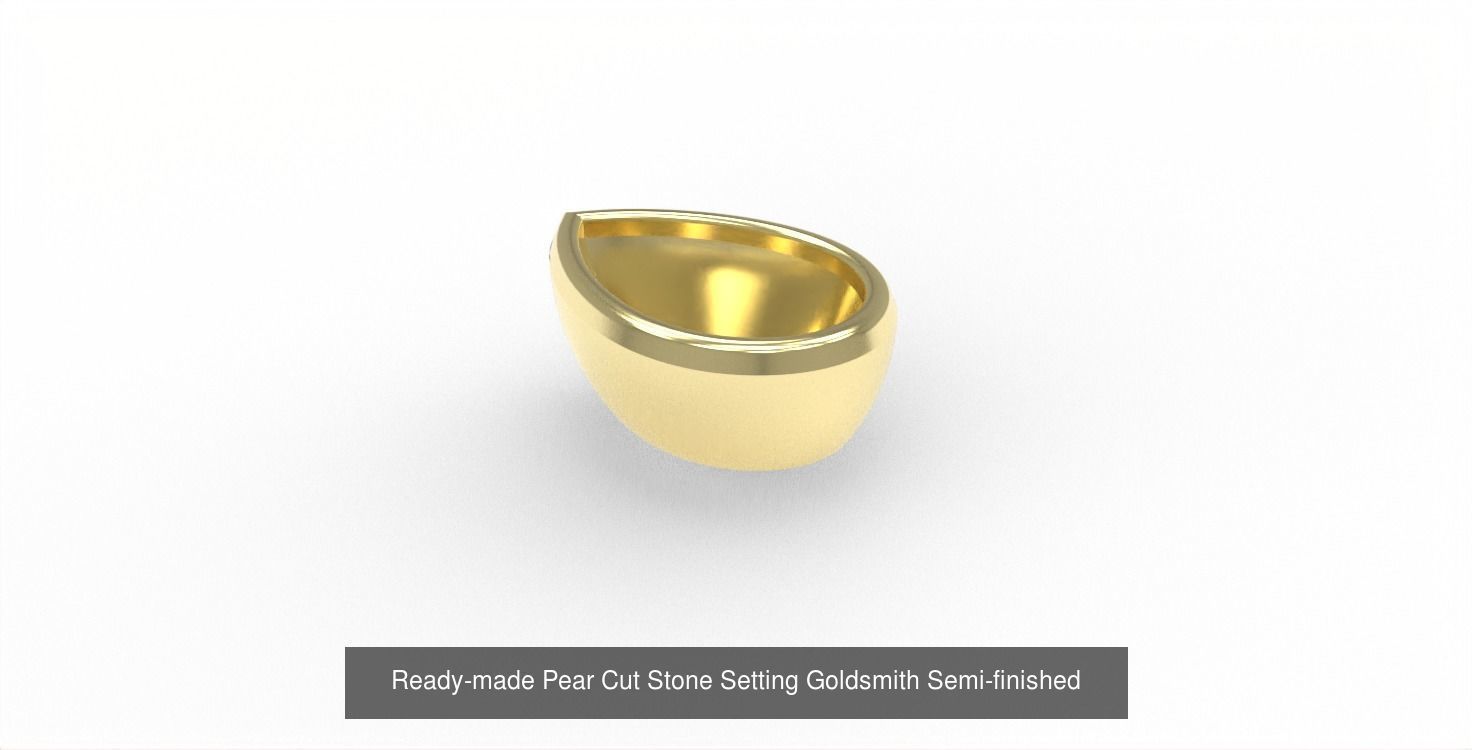 Ready-made Conic Stone Setting Goldsmith Bezel 3D Model Collection_1