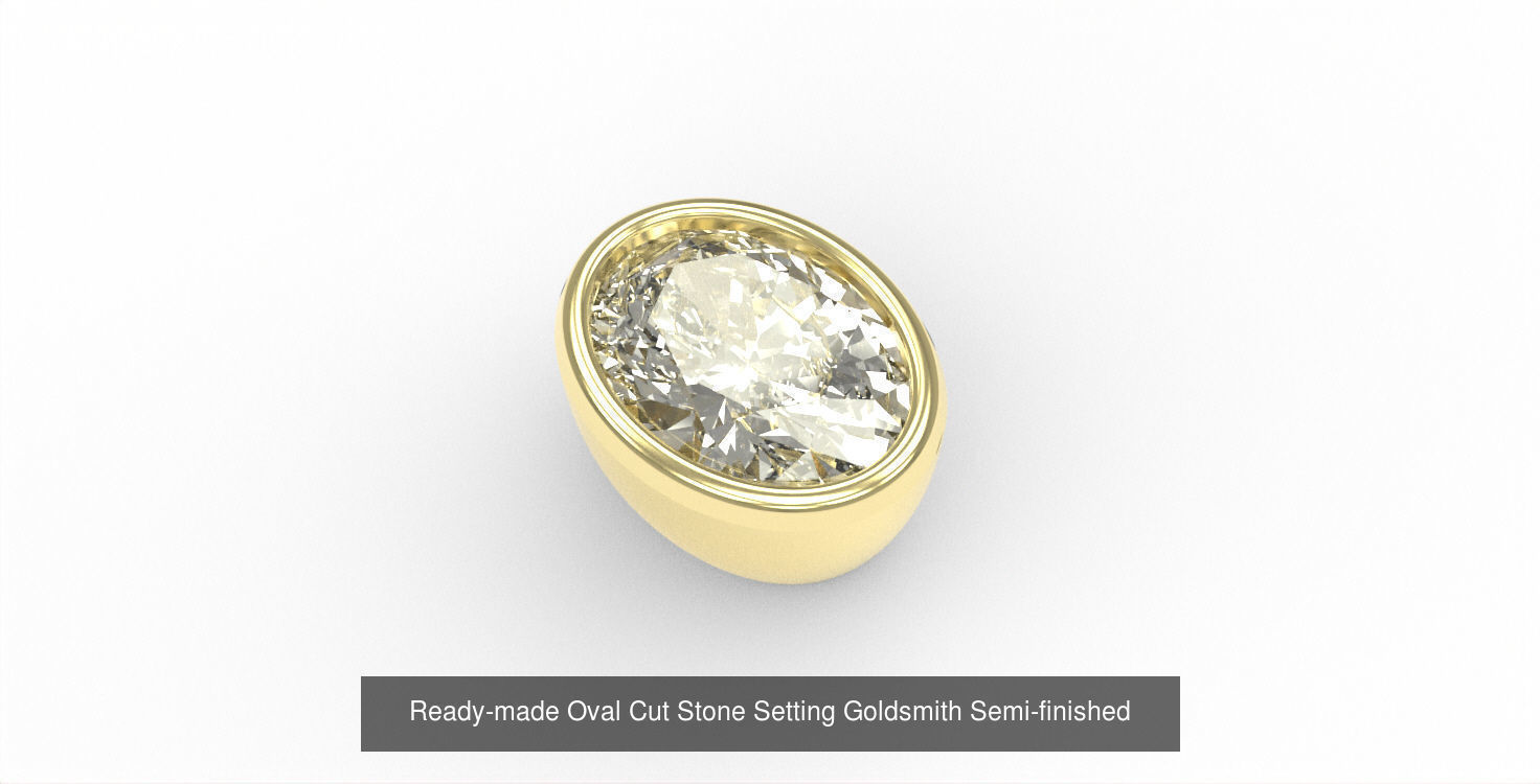Ready-made Conic Stone Setting Goldsmith Bezel 3D Model Collection_4