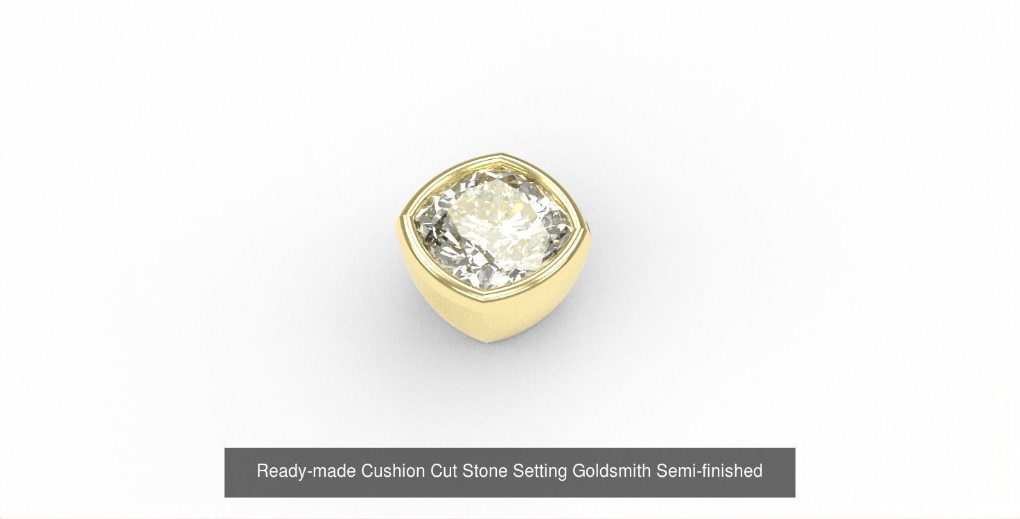 Ready-made Conic Stone Setting Goldsmith Bezel 3D Model Collection_5