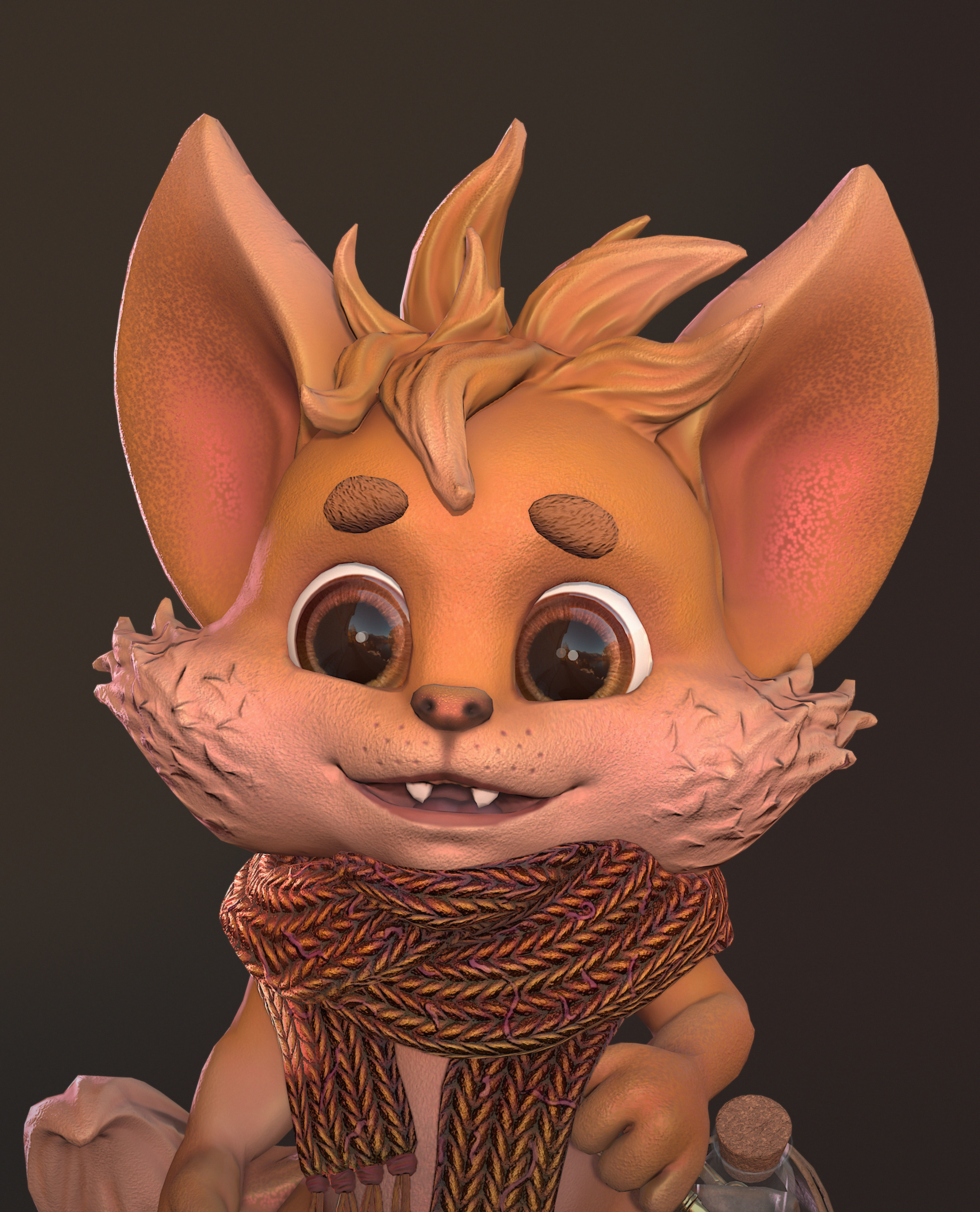 Tobby cute character Low-poly Low-poly 3D model_5