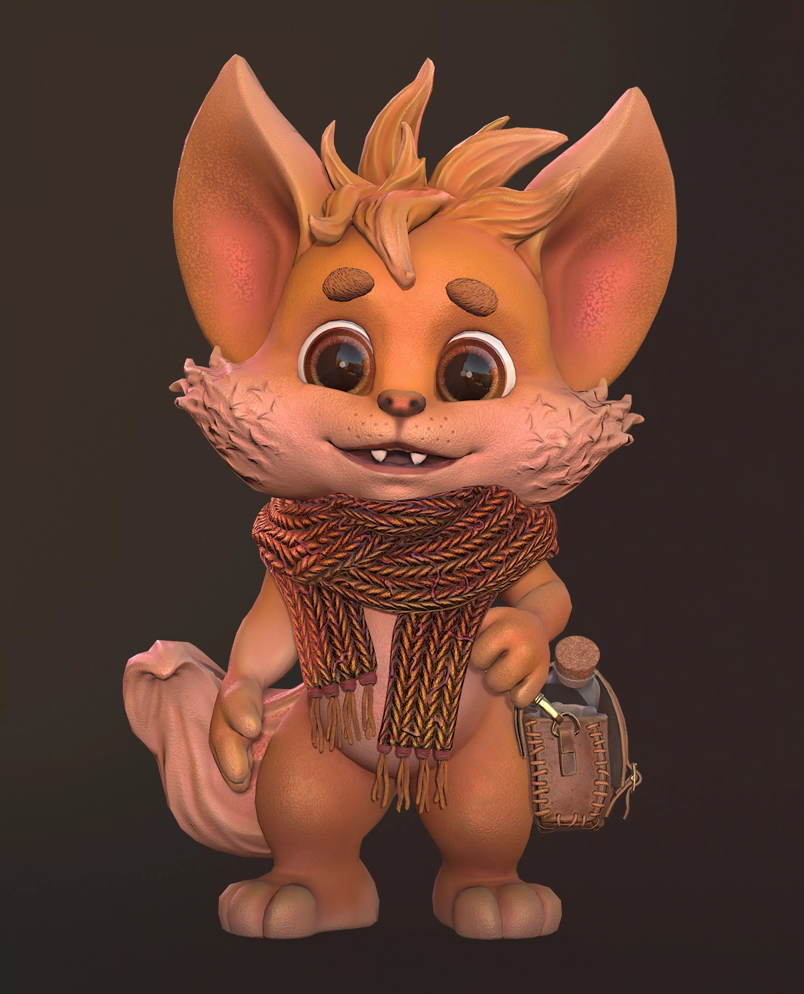 Tobby cute character Low-poly Low-poly 3D model_0