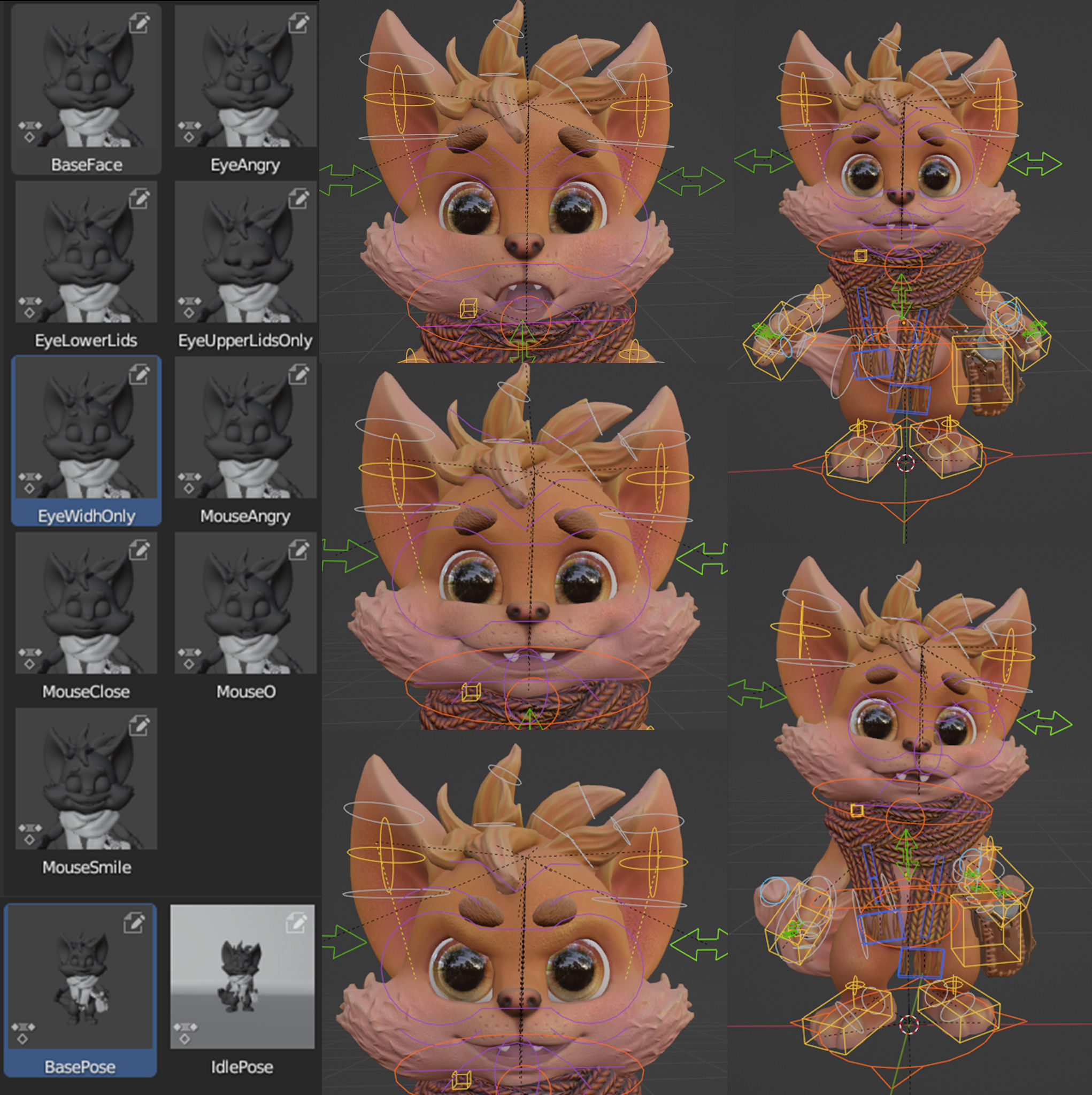 Tobby cute character Low-poly Low-poly 3D model_9