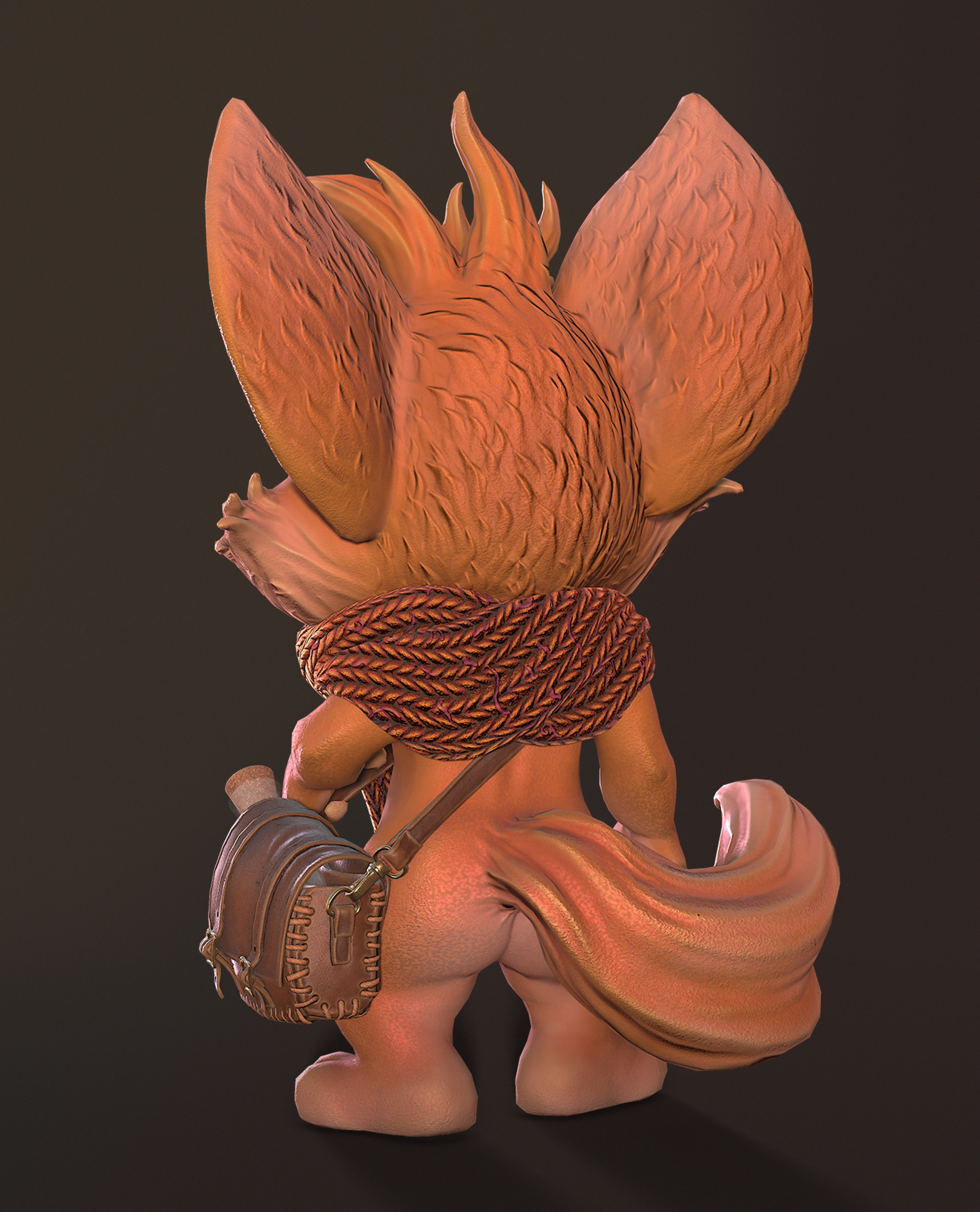 Tobby cute character Low-poly Low-poly 3D model_4