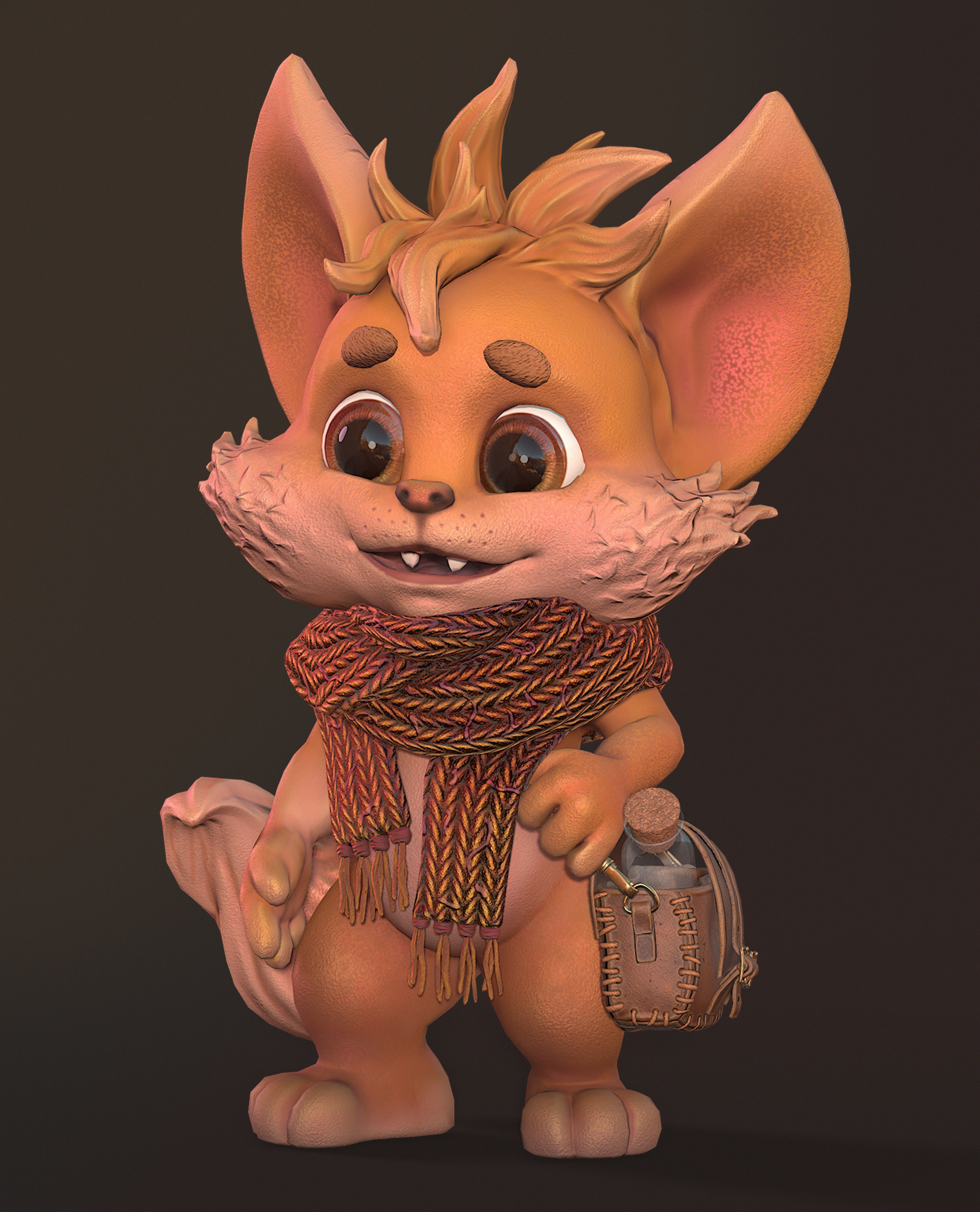 Tobby cute character Low-poly Low-poly 3D model_8