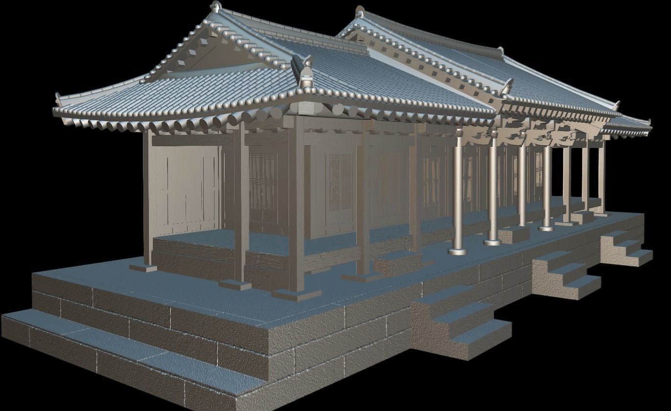 Korean Traditional House - OnonHouse - OnOnSa Low-poly 3D model_9