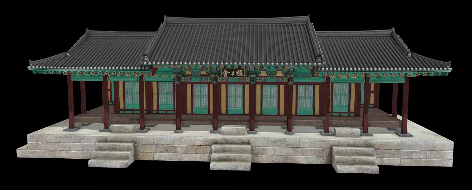 Korean Traditional House - OnonHouse - OnOnSa Low-poly 3D model_0