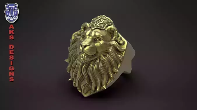 Ring animal jewelry lion v175 3D print model