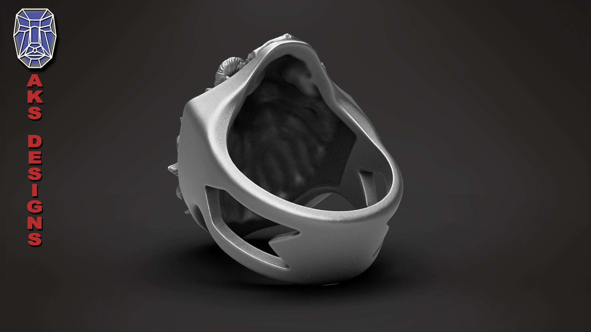 Ring animal jewelry lion v175 3D print model_11