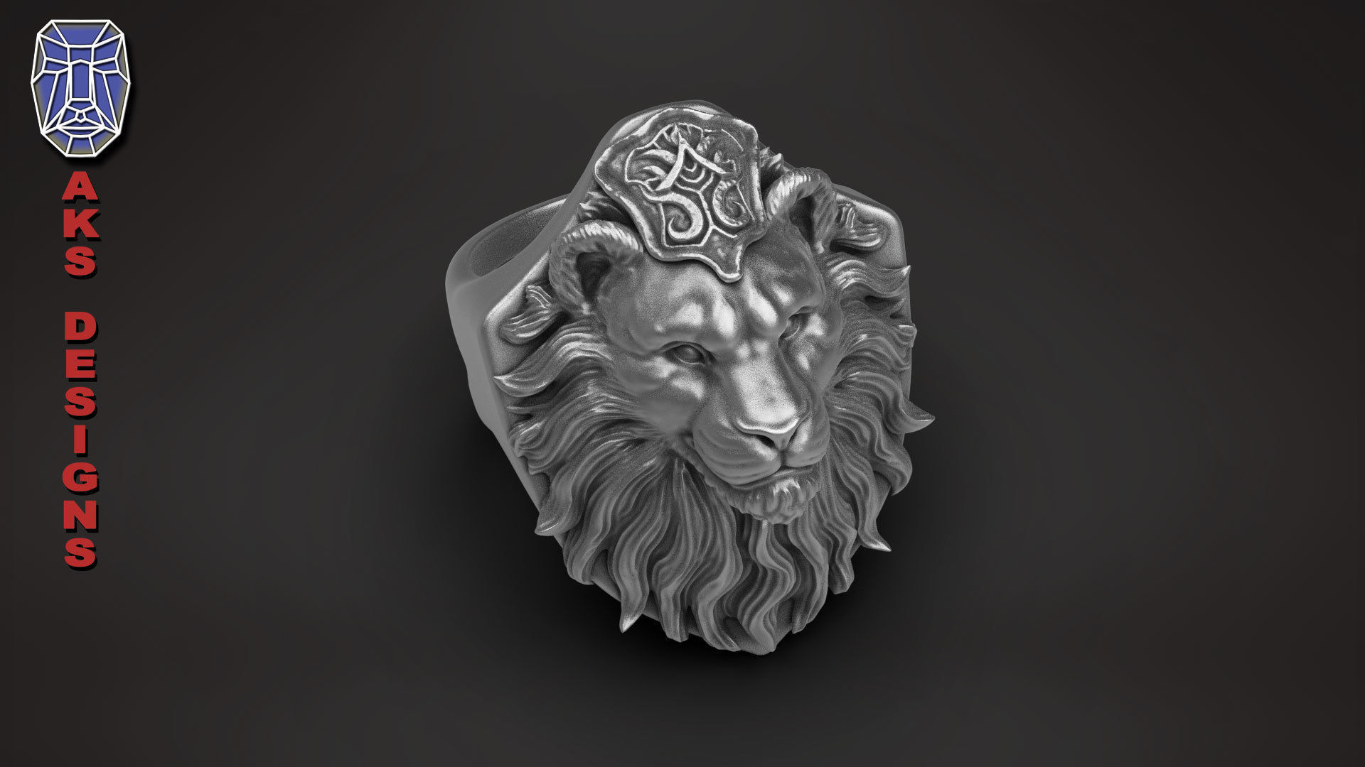 Ring animal jewelry lion v175 3D print model_14