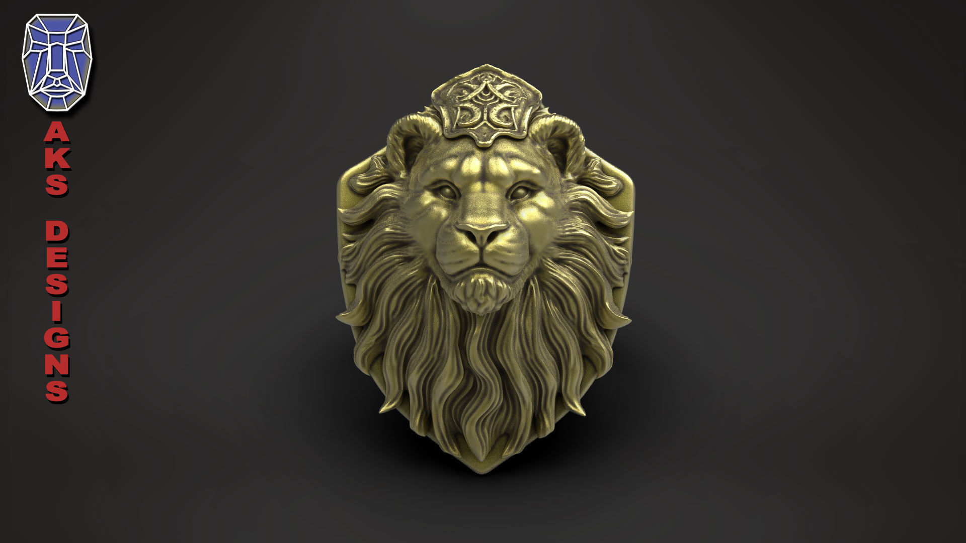 Ring animal jewelry lion v175 3D print model_6