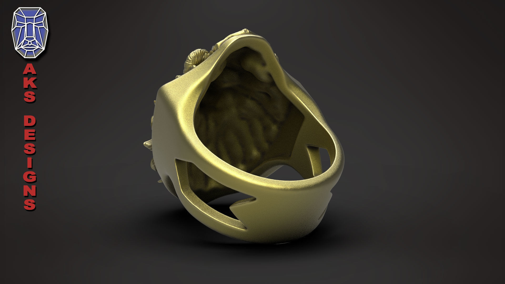 Ring animal jewelry lion v175 3D print model_2