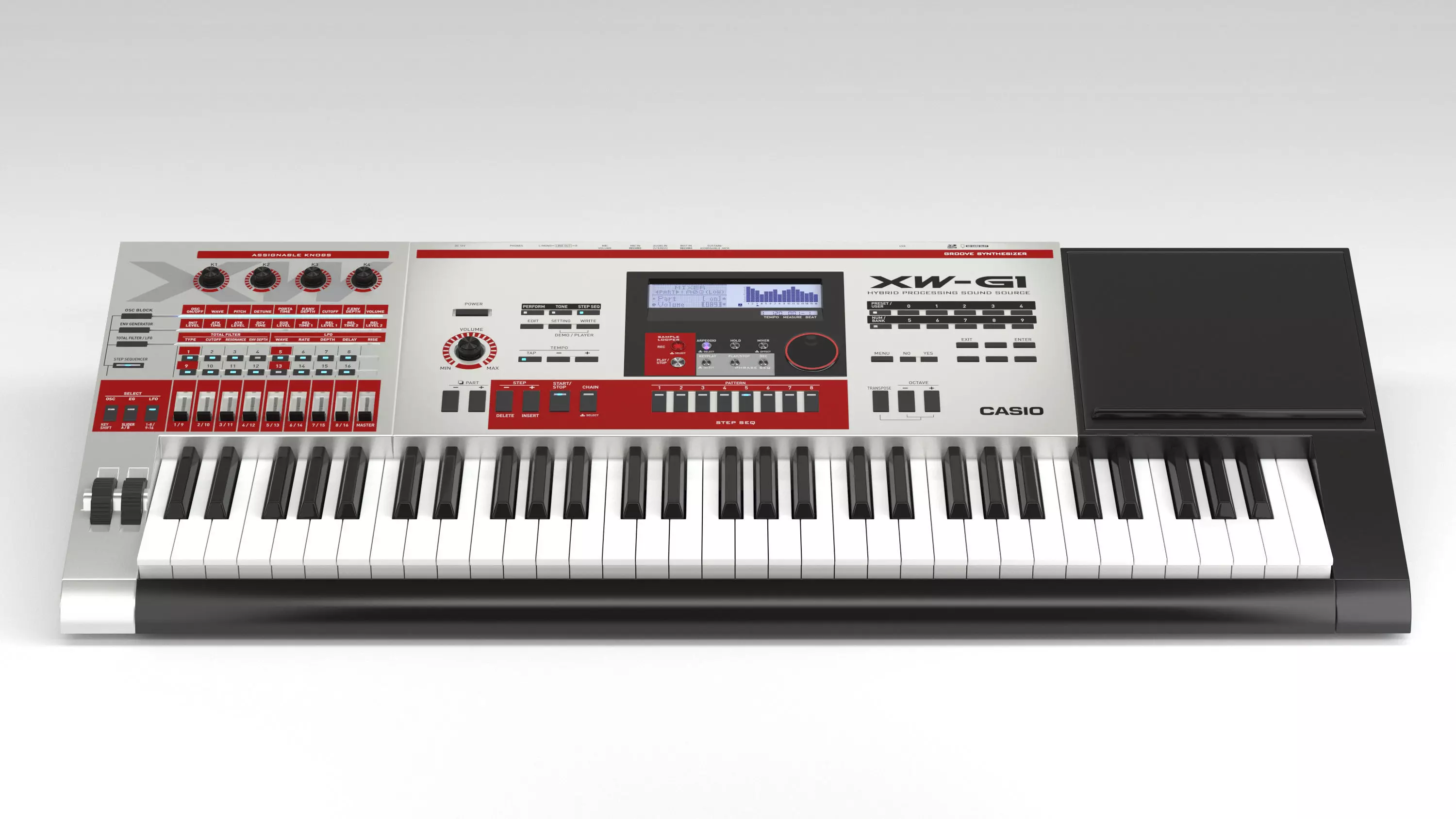 S00069 Electronic keyboard synthesizer XW-G1 Low-poly 3D model_0