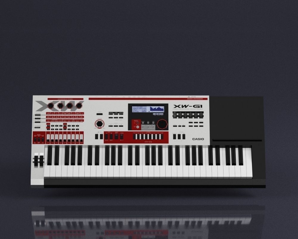 S00069 Electronic keyboard synthesizer XW-G1 Low-poly 3D model_1