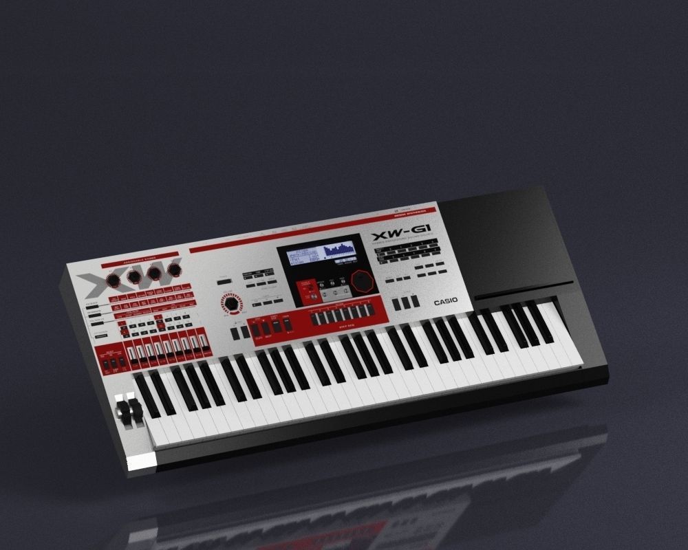 S00069 Electronic keyboard synthesizer XW-G1 Low-poly 3D model_3