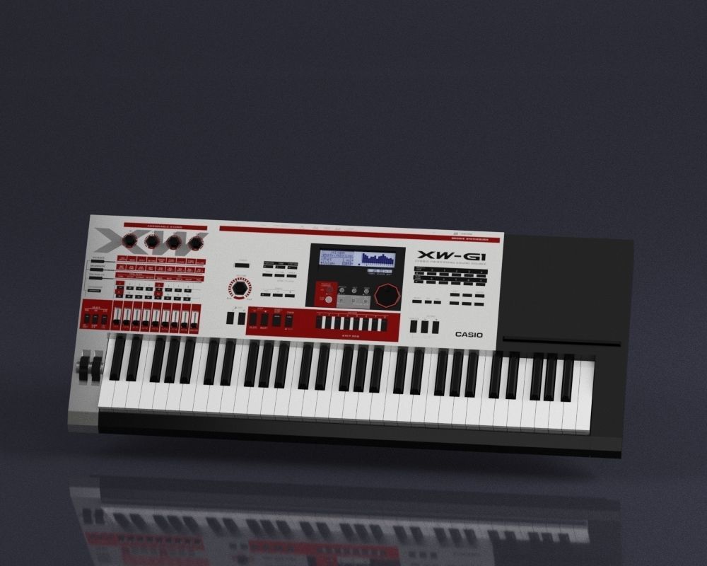 S00069 Electronic keyboard synthesizer XW-G1 Low-poly 3D model_12