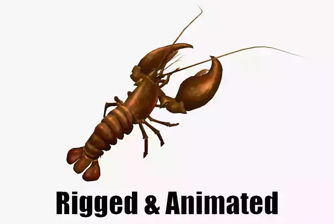 Animated crayfish Low-poly 3D model